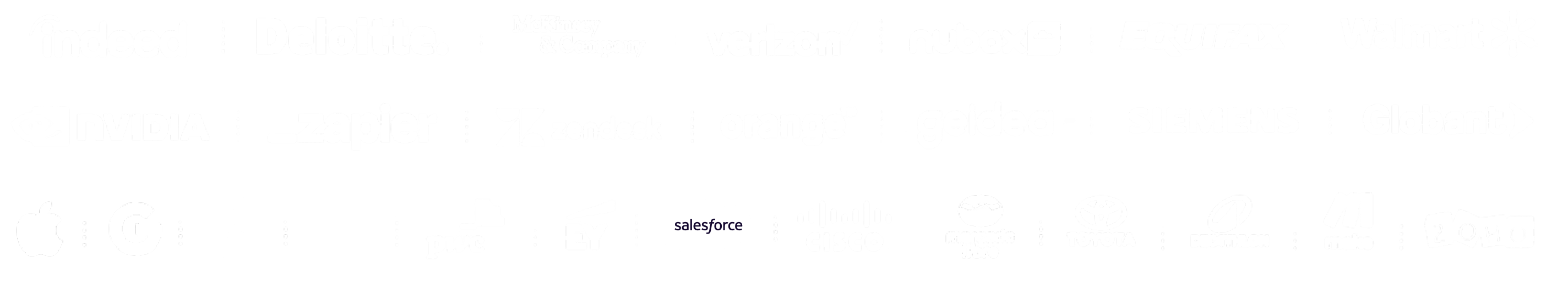 Trusted by engineers at companies including Indeed, Deloitte, McKinsey, Verizon, NVIDIA, Google, Apple, Microsoft and many more